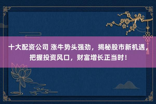 十大配资公司 涨牛势头强劲，揭秘股市新机遇，把握投资风口，财富增长正当时！