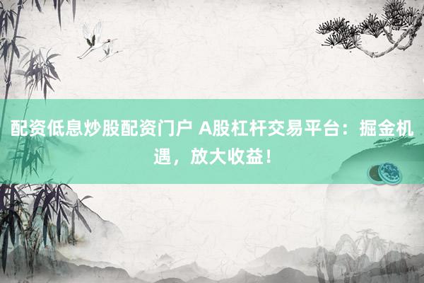 配资低息炒股配资门户 A股杠杆交易平台：掘金机遇，放大收益！