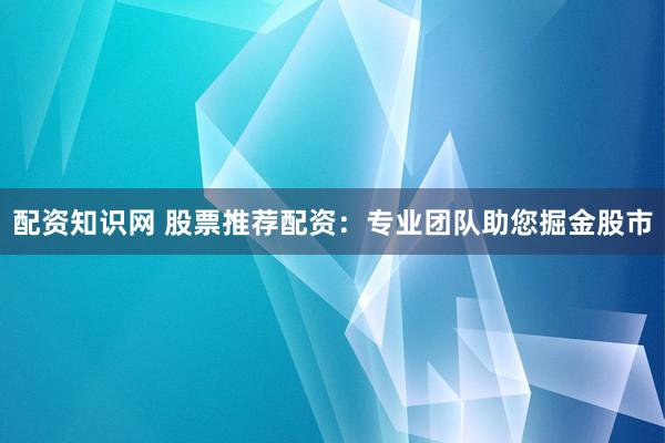 配资知识网 股票推荐配资：专业团队助您掘金股市