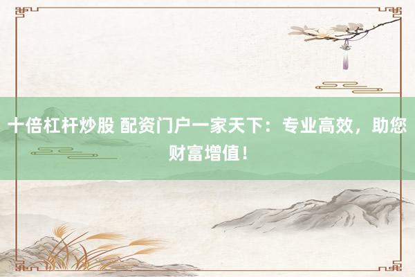 十倍杠杆炒股 配资门户一家天下：专业高效，助您财富增值！