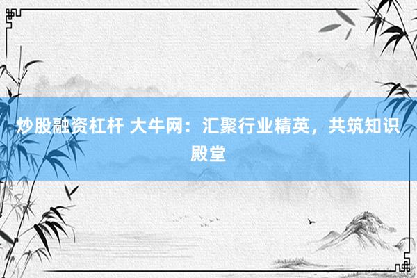 炒股融资杠杆 大牛网：汇聚行业精英，共筑知识殿堂