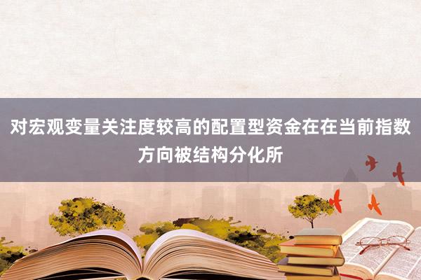 对宏观变量关注度较高的配置型资金在在当前指数方向被结构分化所